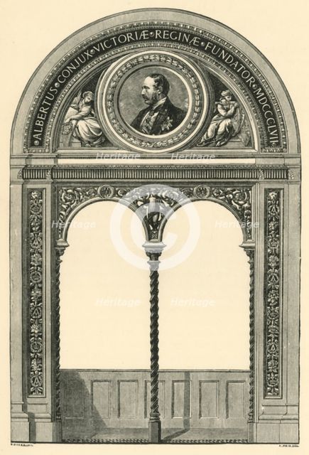 Design for a lunette with portrait of Prince Albert, c1863, (1881).  Creator: A Reid.