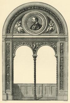 Design for a lunette with portrait of Prince Albert, c1863, (1881). Creator: A Reid