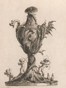 Design for a large Vase or Ewer representing Air Plate 2 from: Neu inve..., Printed ca. 1750-56. Creator: Jacob Gottlieb Thelot