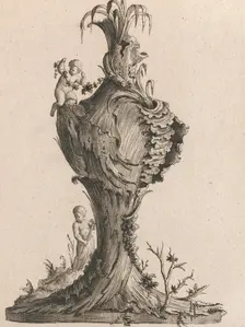 Design for a large Vase representing Earth Plate 3 from: Neu inventiert..., Printed ca. 1750-56. Creator: Jacob Gottlieb Thelot