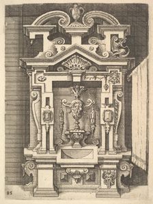 Design for a Lavabo, Plate 85 from Dietterlin's Architectura, 1598. Creator: Wendel Dietterlin the Elder