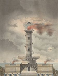 Design for a Lighthouse (Margate?), ca. 1815. Creator: Debenne