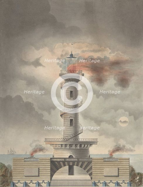 Design for a Lighthouse (Margate?), ca. 1815. Creator: Debenne.