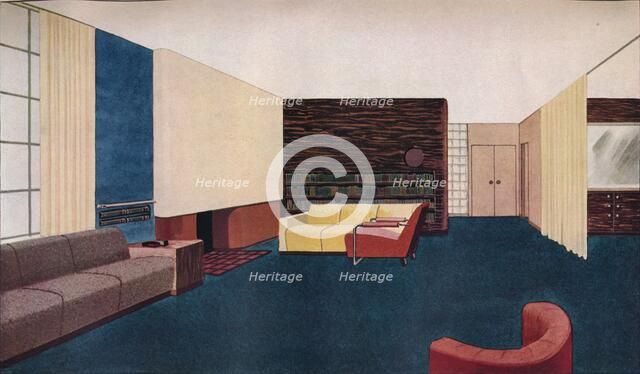 'Design for a Living Room', c1937. Artist: Gilbert Rohde.