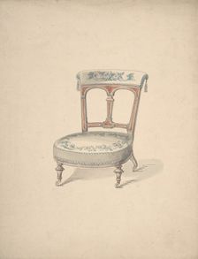 Design for a Low Chair on Casters, 1840-99. Creator: Anon