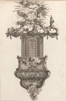 Design for a Pulpit, Plate 4 from an Untitled Series of Pulpit Designs, Pri..., Printed ca. 1750-56. Creator: Carl Pier