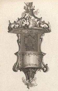 Design for a Pulpit, Plate 1 from an Untitled Series of Pulpit Designs, Pri..., Printed ca. 1750-56. Creator: Carl Pier