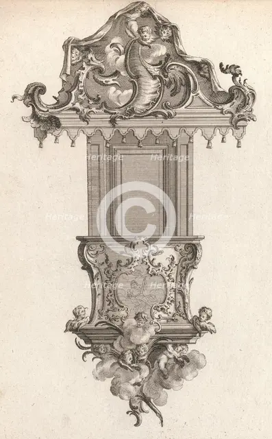 Design for a Pulpit, Plate 2 from an Untitled Series of Pulpit Designs, Pri..., Printed ca. 1750-56. Creator: Carl Pier.