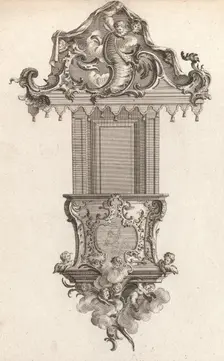 Design for a Pulpit, Plate 2 from an Untitled Series of Pulpit Designs, Pri..., Printed ca. 1750-56. Creator: Carl Pier