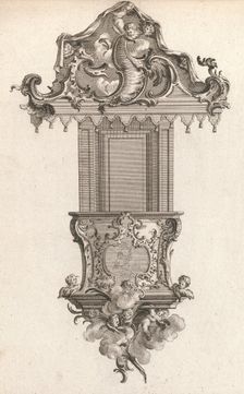 Design for a Pulpit, Plate 2 from an Untitled Series of Pulpit Designs, Pri..., Printed ca. 1750-56. Creator: Carl Pier