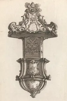 Design for a Pulpit, Plate 3 from an Untitled Series of Pulpit Designs, Pri..., Printed ca. 1750-56. Creator: Martin Engelbrecht