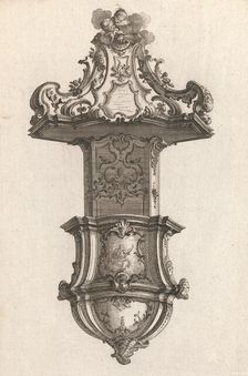 Design for a Pulpit, Plate 3 from an Untitled Series of Pulpit Designs, Pri..., Printed ca. 1750-56. Creator: Martin Engelbrecht