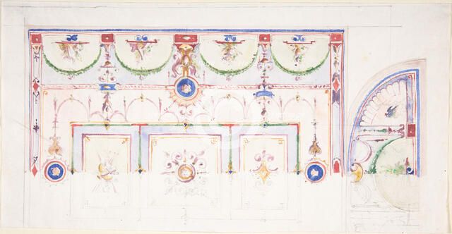 Design for a Painted Ceiling, 1825-75. Creator: Anon.