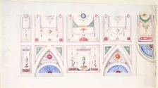 Design for a Painted Ceiling, 1825-75. Creator: Anon