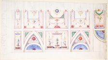 Design for a Painted Ceiling, 1825-75. Creator: Anon