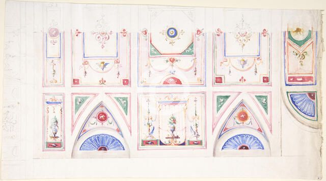 Design for a Painted Ceiling, 1825-75. Creator: Anon.