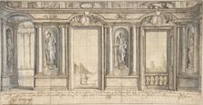 Design for a Painted Wall Decoration for Palazzo Massimo all'Aracoeli (Rome), 1683. Creator: Basilio Briccio