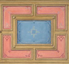 Design for a paneled ceiling, 19th century. Creators: Jules-Edmond-Charles Lachaise, Eugène-Pierre Gourdet