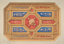 Design for a paneled ceiling, 19th century. Creators: Jules-Edmond-Charles Lachaise, Eugène-Pierre Gourdet