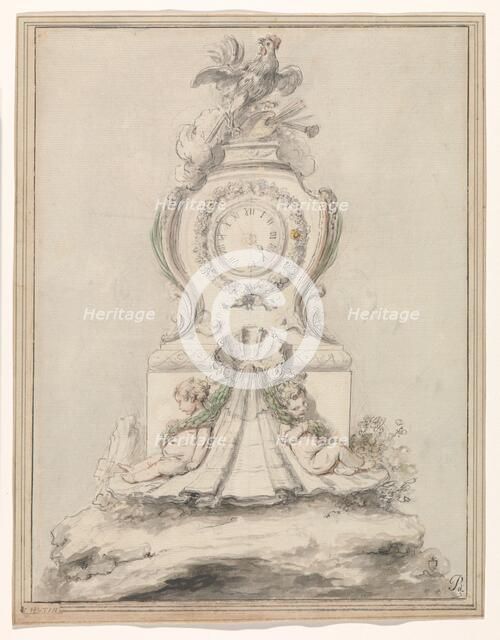 Design for a pendulum clock, c.1750-c.1760. Creator: Charles Hutin.