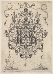 Design for a Pendant with IHS Monogram, 1609. Creator: Master PRK