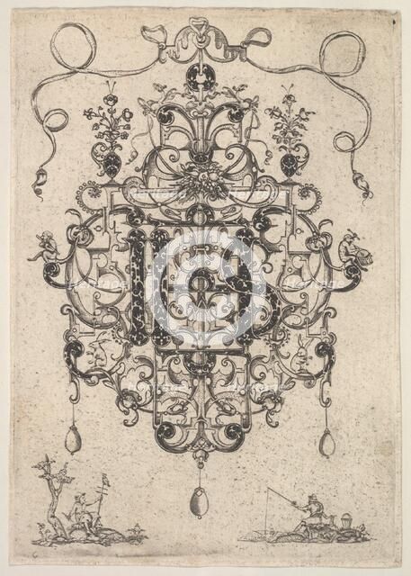 Design for a Pendant with IHS Monogram, 1609. Creator: Master PRK.