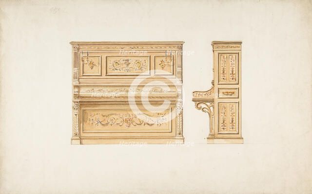 Design for a Piano, 19th century. Creator: Anon.