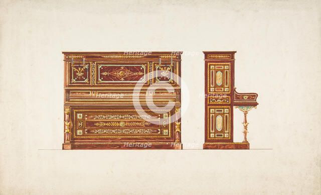 Design for a Piano, 19th century. Creator: Anon.