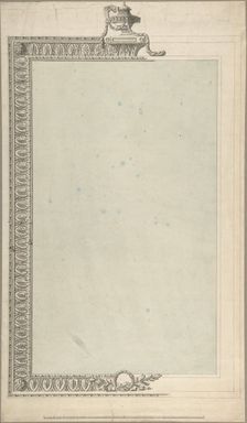 Design for a Pier-glass, of Tall Oblong Form, the Border a Palmette Frieze..., 1740-1800. Creators: William Chambers, John Yenn
