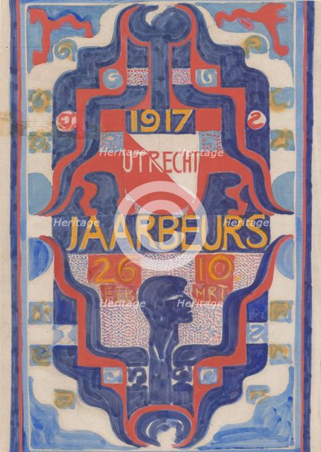 Design for a poster for the Jaarbeurs in Utrecht in 1917, 1874-1917. Creator: Carel Adolph Lion Cachet.