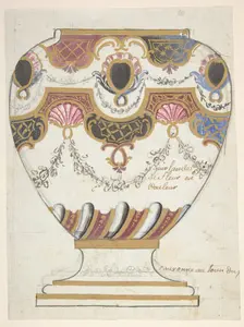 Design for a Porcelain Vase, 19th century. Creator: Anon