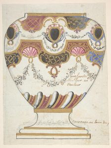 Design for a Porcelain Vase, 19th century. Creator: Anon