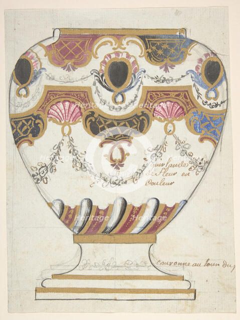 Design for a Porcelain Vase, 19th century. Creator: Anon.