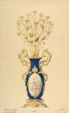 Design for a Porcelain Candelabra with Nine Branches, 19th century. Creator: Anon