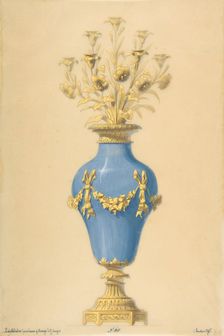 Design for a Porcelain Candelabra with Seven Branches, 19th century. Creator: Anon