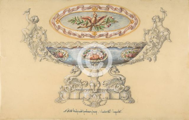 Design for a Porcelain Cup, 19th century. Creator: Anon.