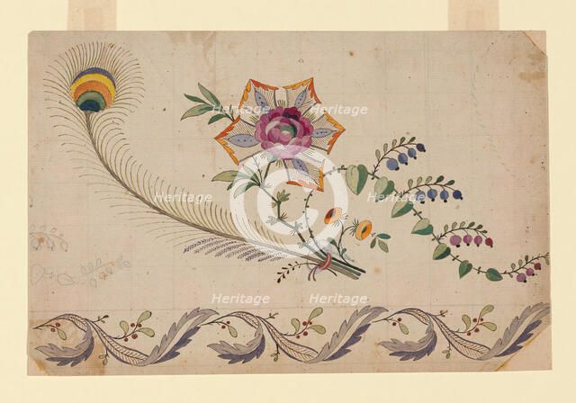 Design for a Printed, Woven, or Embroidered Border, France, 18th century. Creator: Unknown.