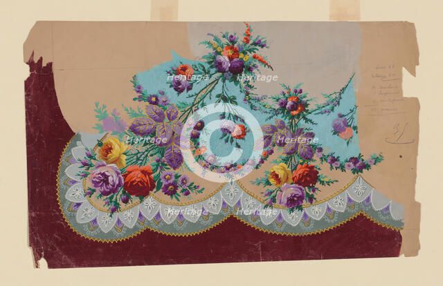 Design for a Printed, Woven, or Embroidered Skirt Border, France, 19th century. Creator: Unknown.