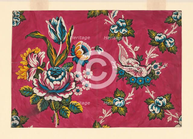 Design for a Printed Textile, France, 1725/50. Creator: Unknown.