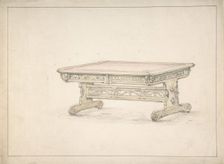 Design for a Renaissance Style Table, 19th century. Creator: Anon
