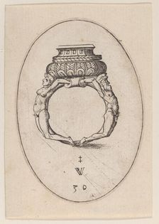 Design for a Ring, Plate 30 from Livre d'Aneaux d'Orfevrerie 1561. Creator: Pierre Woeiriot