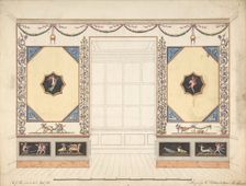 Design for a Room in the Etruscan or Pompeian style (Elevation), 1833. Creator: C. G. Hawkhurst