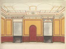 Design for a room with two fireplaces, ca. 1860. Creators: John Dibblee Crace, John Gregory Crace