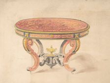 Design for a Round Renaissance Style Table, 19th century. Creator: Anon