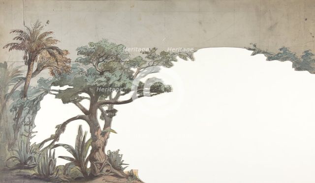Design for a Stage Set at the Opéra, Paris, 1828-90. Creator: Eugene Ciceri.