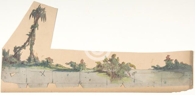 Design for a Stage Set at the Opéra, Paris, 1828-90. Creator: Eugene Ciceri.