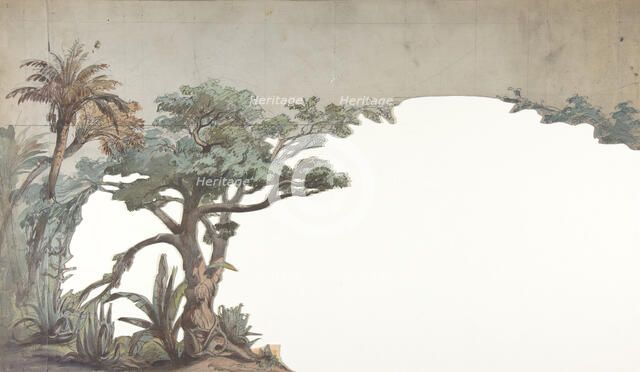 Design for a Stage Set at the Opéra, Paris, 1828-90. Creator: Eugene Ciceri.