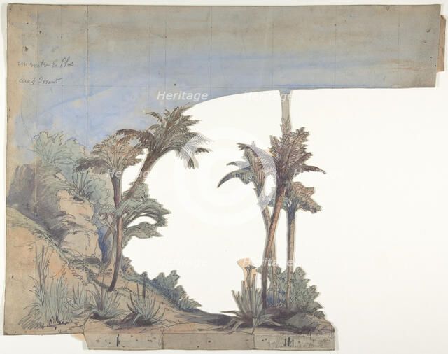 Design for a Stage Set at the Opéra, Paris, 1828-90. Creator: Eugene Ciceri.