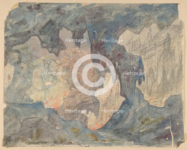 Design for a Stage Set at the Opéra, Paris, 1830-90. Creator: Eugene Ciceri.