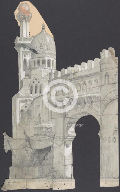 Design for a Stage Set at the Opéra, Paris, 1830-90. Creator: Eugene Ciceri.